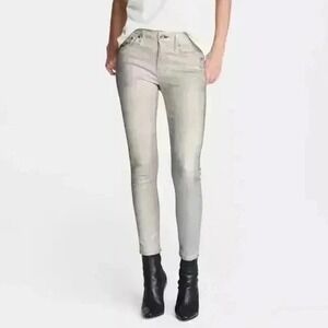 Rag & Bone Kate Midrise Ankle Skinny Jeans Moonshine Cream Size 24‎